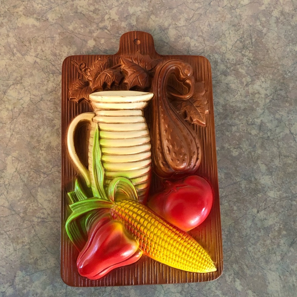 70's Miller Studios Kitchen Chalkware - 70's Kitchen - 3D Wall Plaque - Veggies - Picture 8 of 12